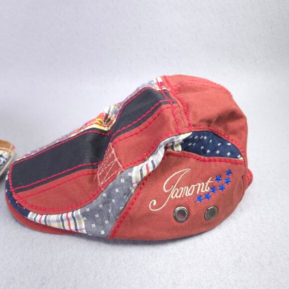 2 Jamont Flat Newsboy Caps Patchwork Multi Color Adjustable Cotton Cabbie - Picture 4 of 12